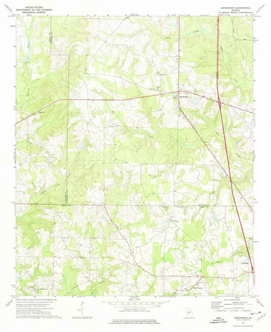 1971 Henderson, GA - Georgia - USGS Topographic Map