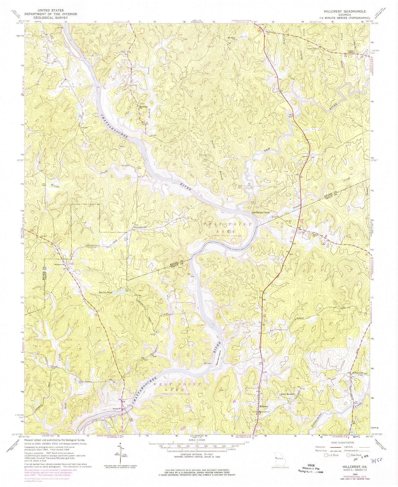 1964 Hillcrest, GA - Georgia - USGS Topographic Map