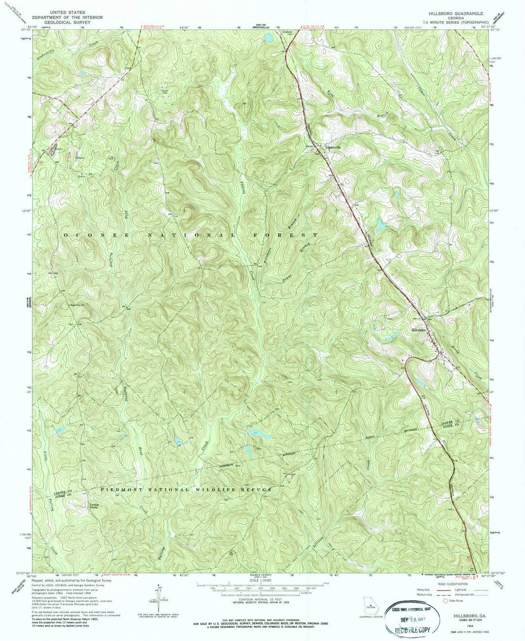 1964 Hillsboro, GA - Georgia - USGS Topographic Map