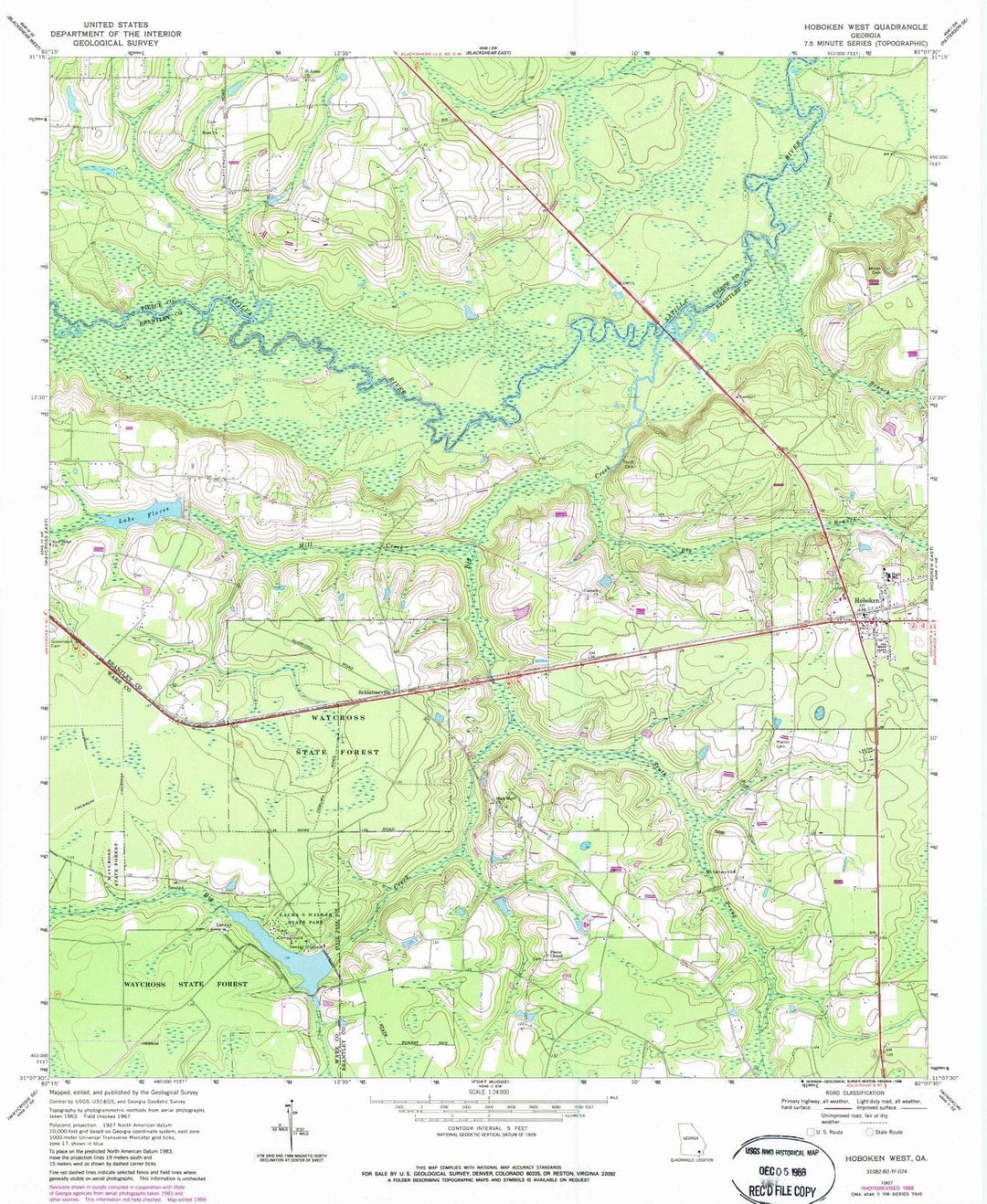 1967 Hoboken West, GA - Georgia - USGS Topographic Map