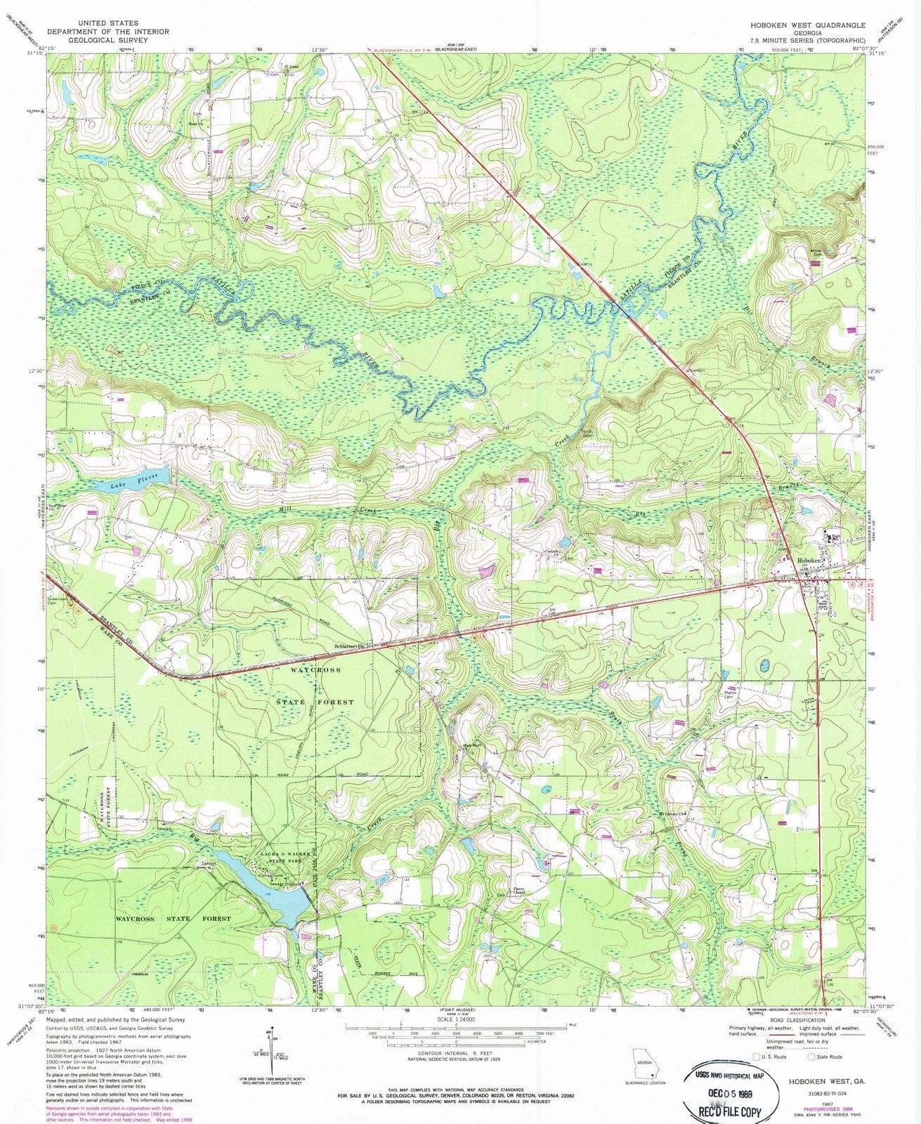 1967 Hoboken West, GA - Georgia - USGS Topographic Map