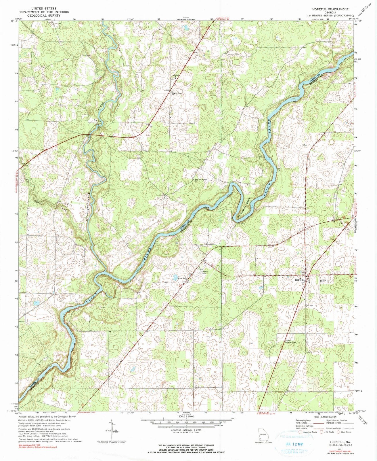 1971 Hopeful, GA - Georgia - USGS Topographic Map