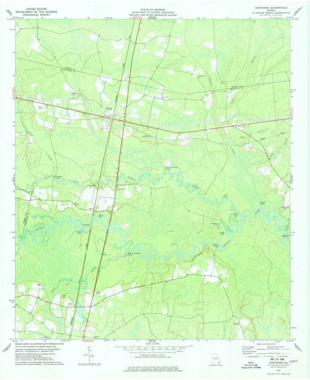 1978 Hortense, GA - Georgia - USGS Topographic Map