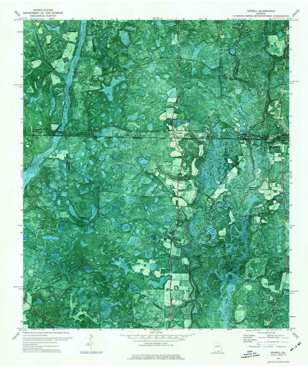 1971 Howell, GA - Georgia - USGS Topographic Map
