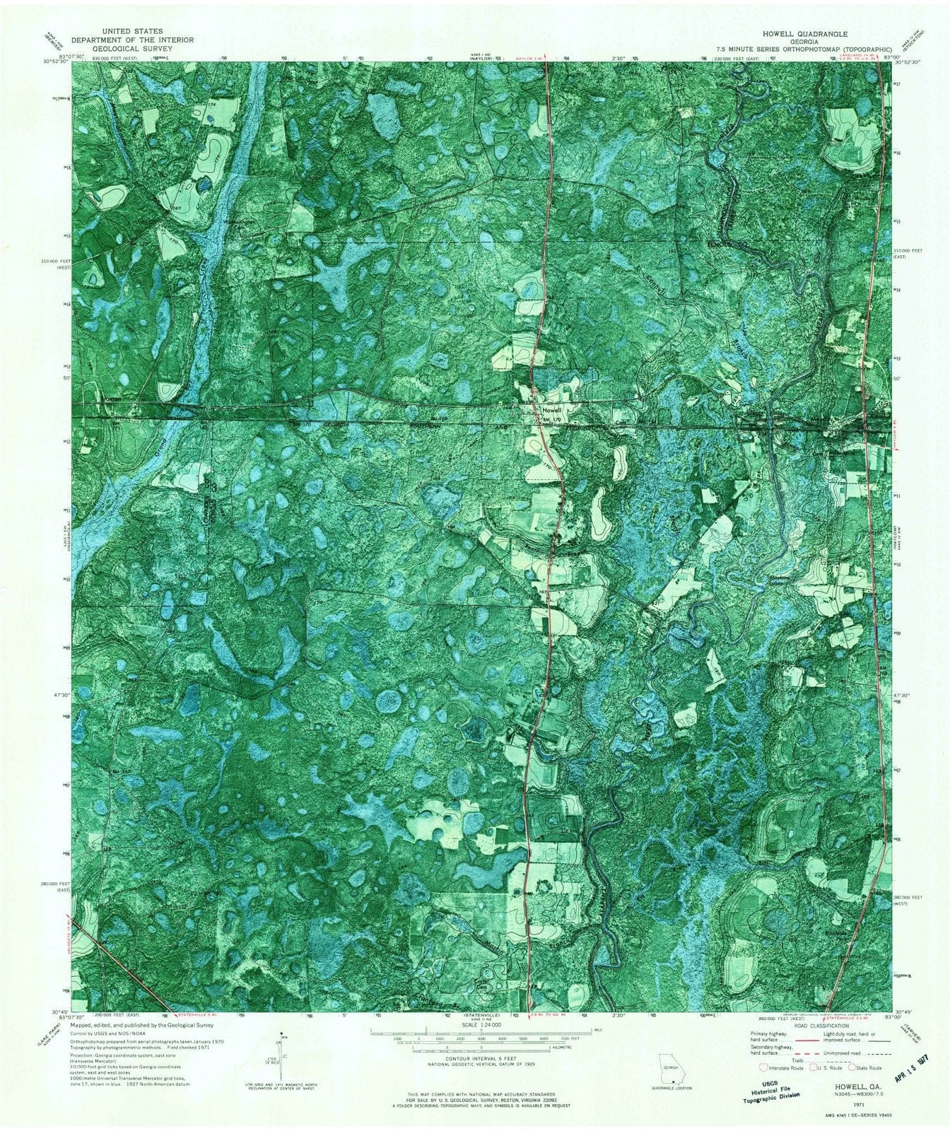 1971 Howell, GA - Georgia - USGS Topographic Map