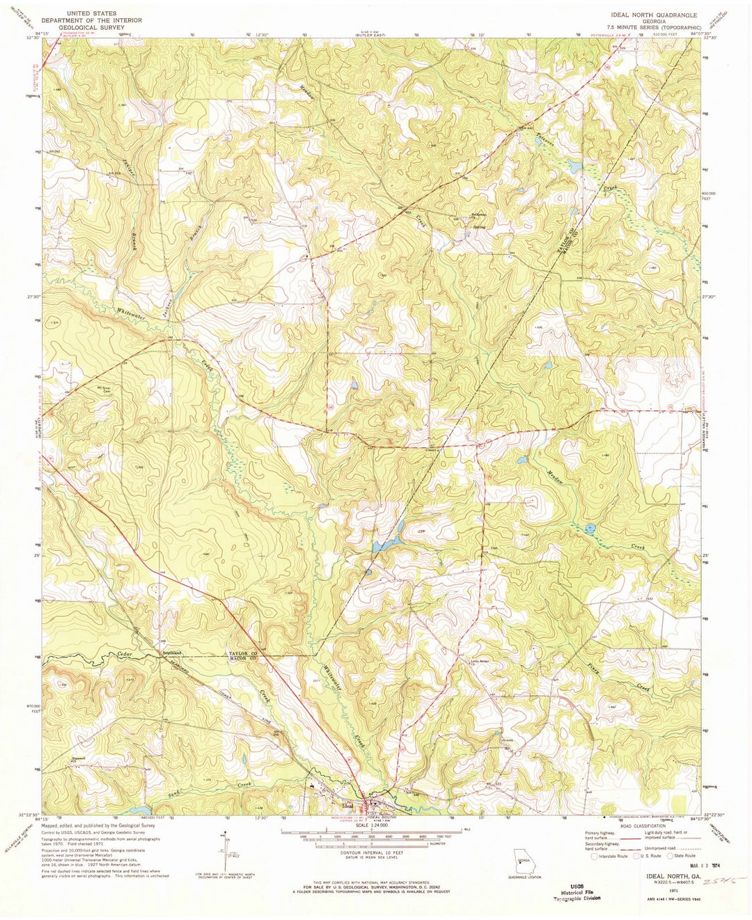 1971 Ideal North, GA - Georgia - USGS Topographic Map