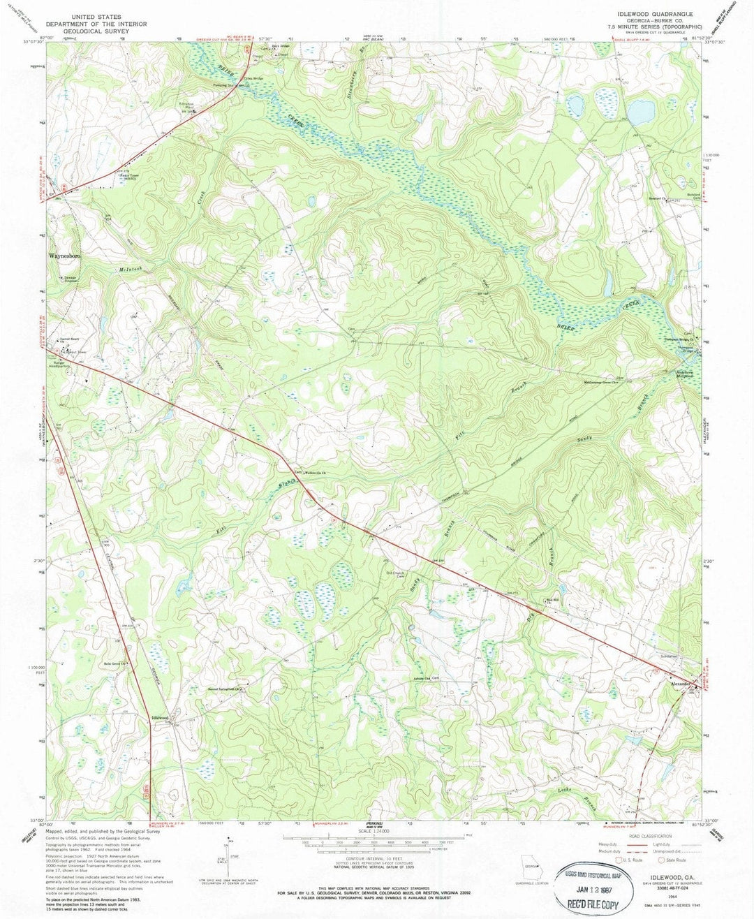 1964 Idlewood, GA - Georgia - USGS Topographic Map