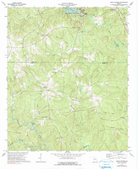 1973 Indian Springs, GA - Georgia - USGS Topographic Map