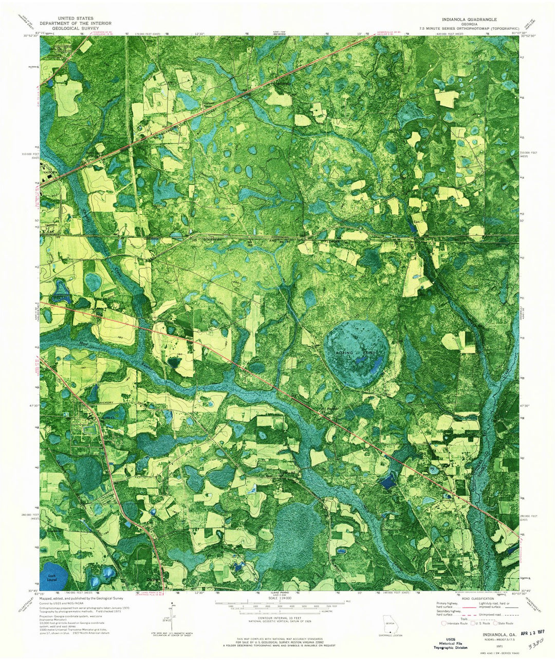 1971 Indianola, GA - Georgia - USGS Topographic Map