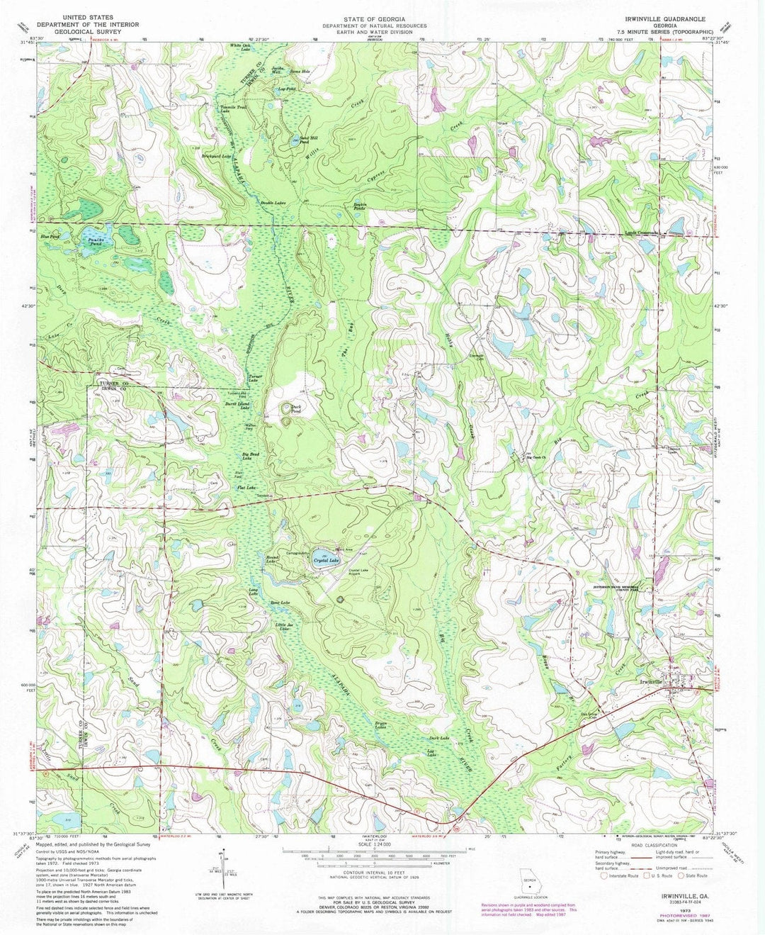 1973 Irwinville, GA - Georgia - USGS Topographic Map