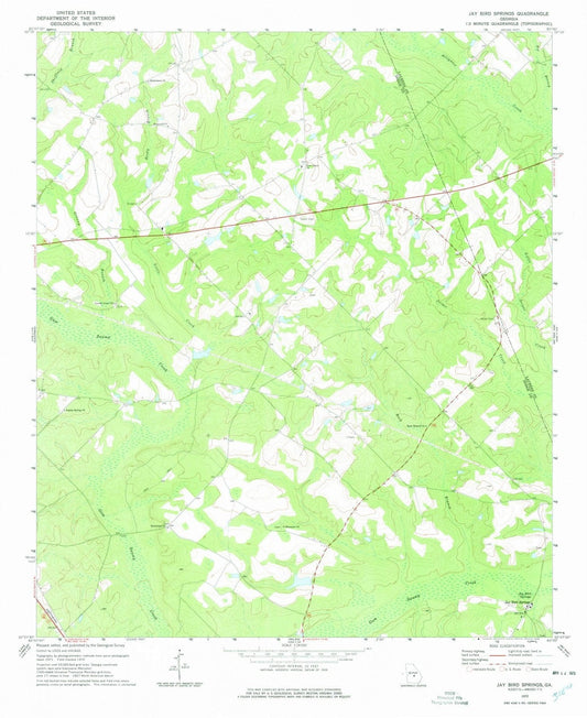 1972 Jay Bird Springs, GA - Georgia - USGS Topographic Map