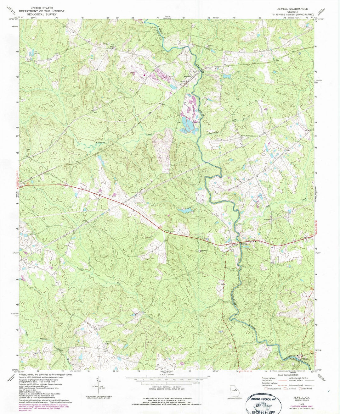 1972 Jewell, GA - Georgia - USGS Topographic Map