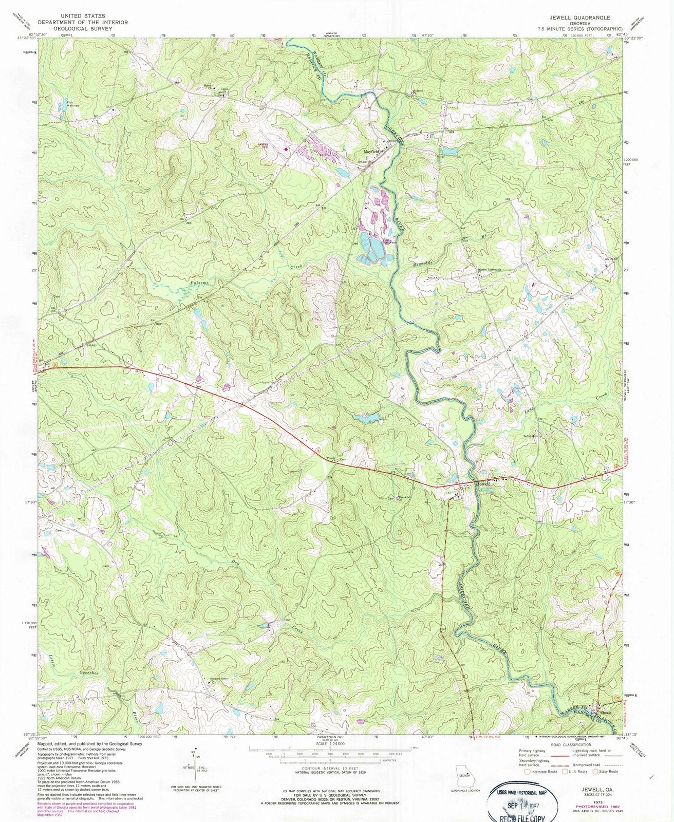 1972 Jewell, GA - Georgia - USGS Topographic Map