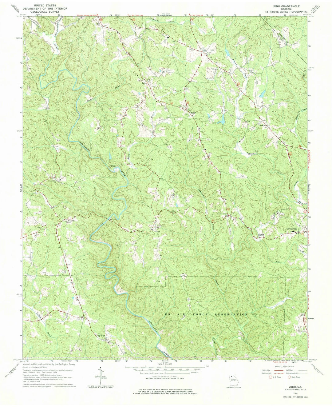 1964 Juno, GA - Georgia - USGS Topographic Map