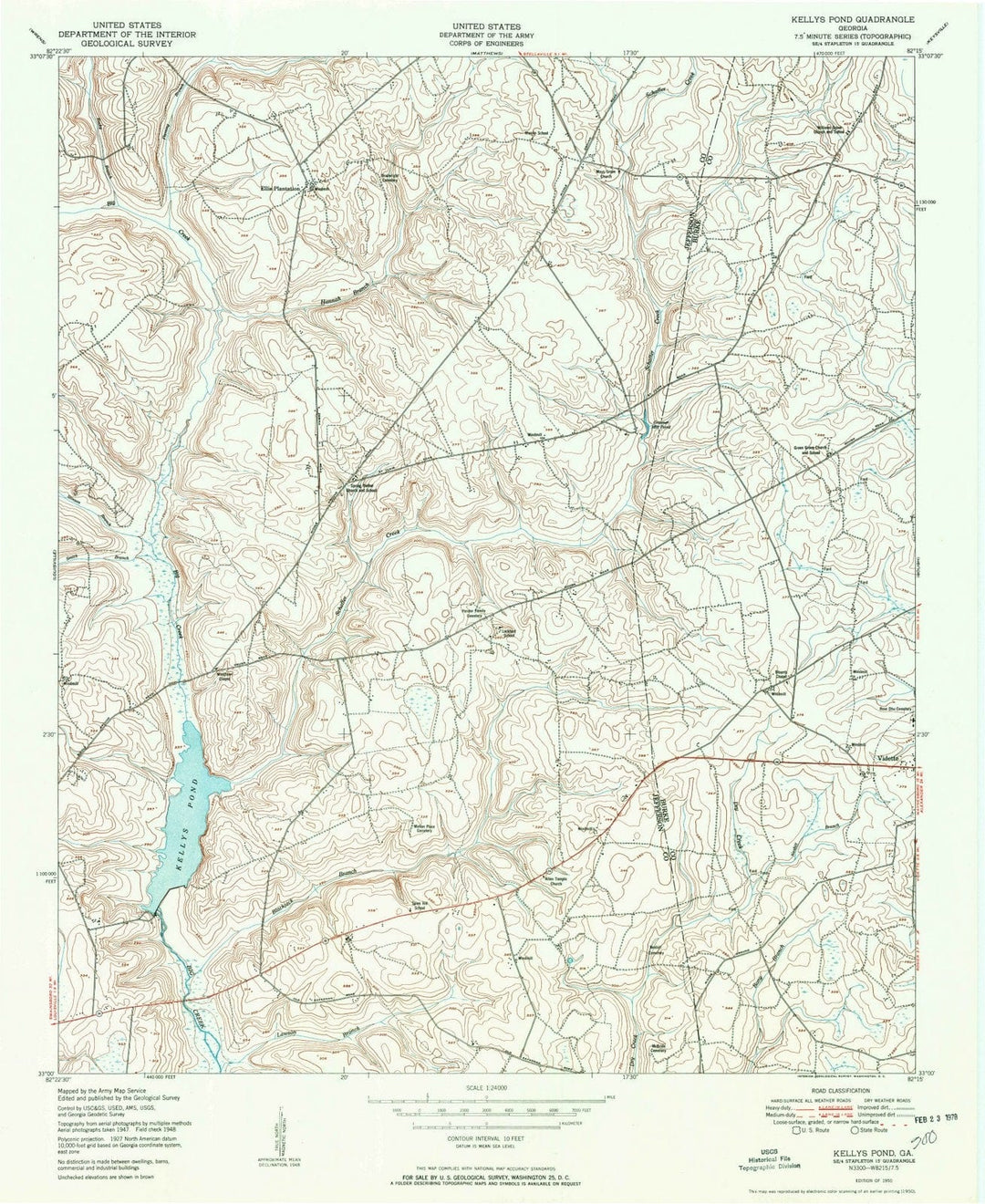1950 Kellys Pond, GA - Georgia - USGS Topographic Map