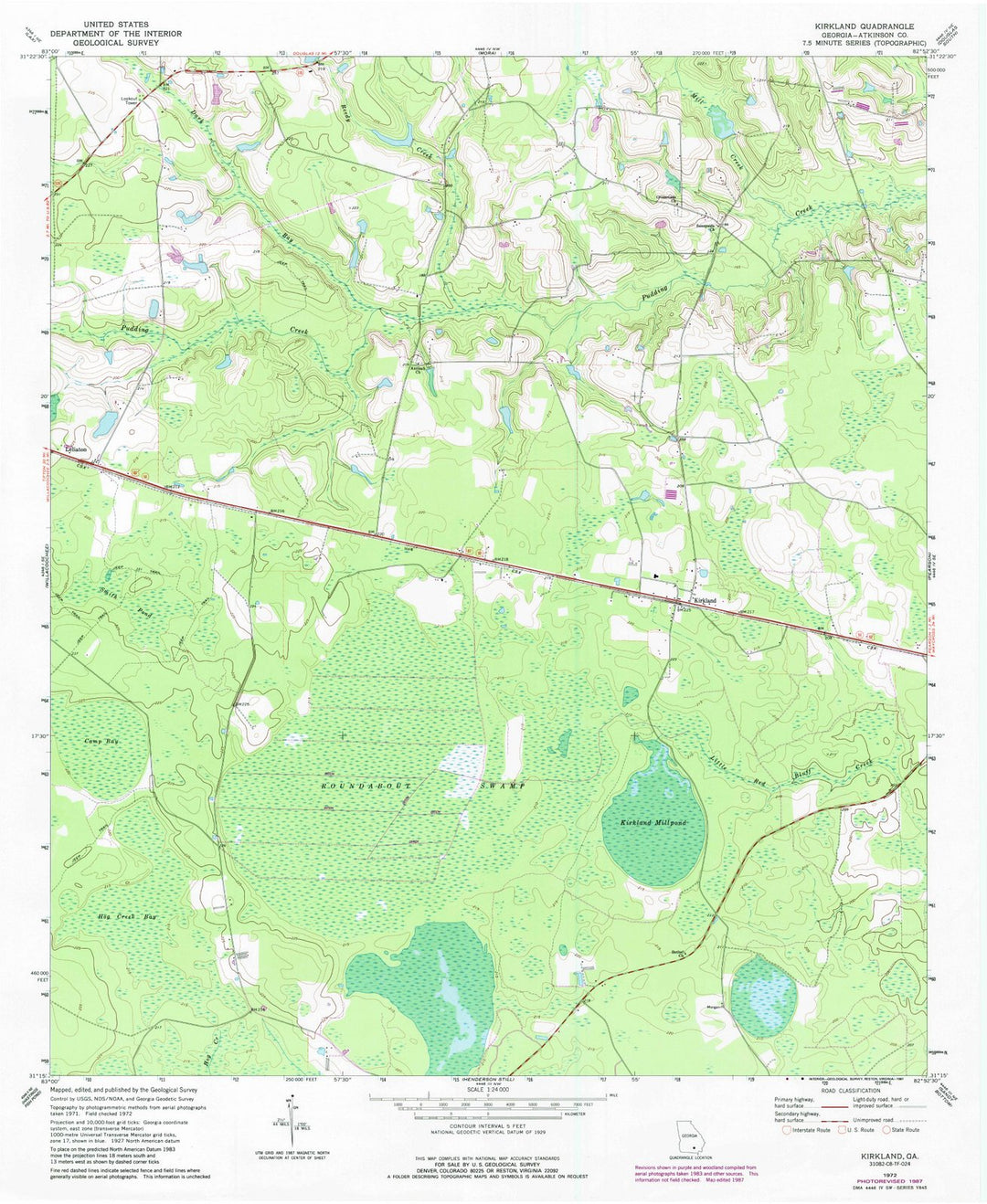 1972 Kirkland, GA - Georgia - USGS Topographic Map