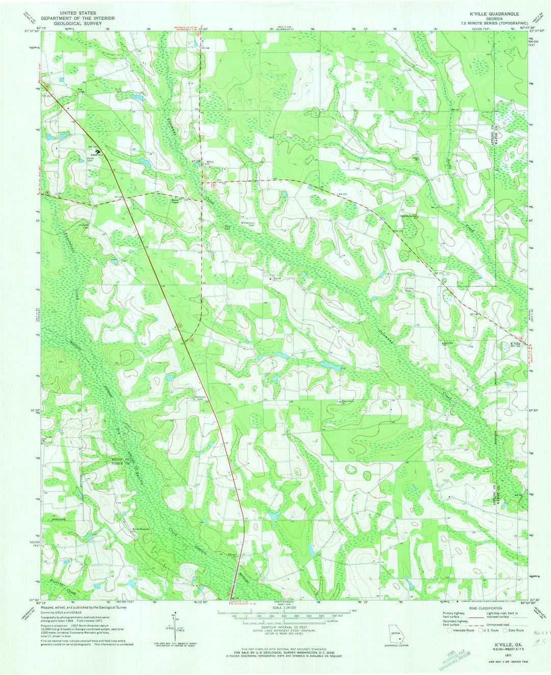 1971 K'ville, GA - Georgia - USGS Topographic Map