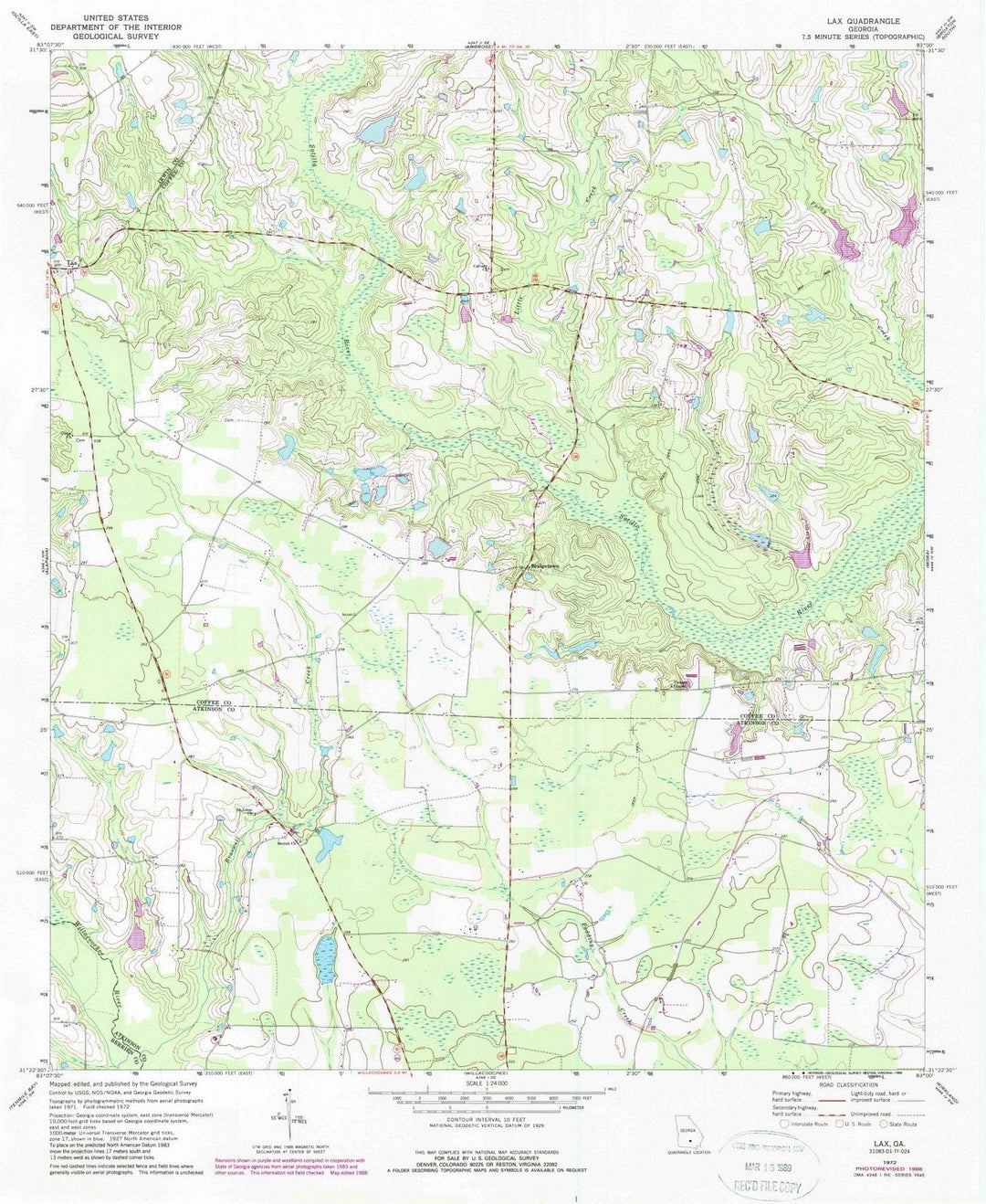 1972 Lax, GA - Georgia - USGS Topographic Map