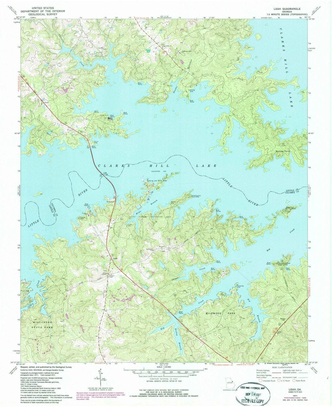 1971 Leah, GA - Georgia - USGS Topographic Map
