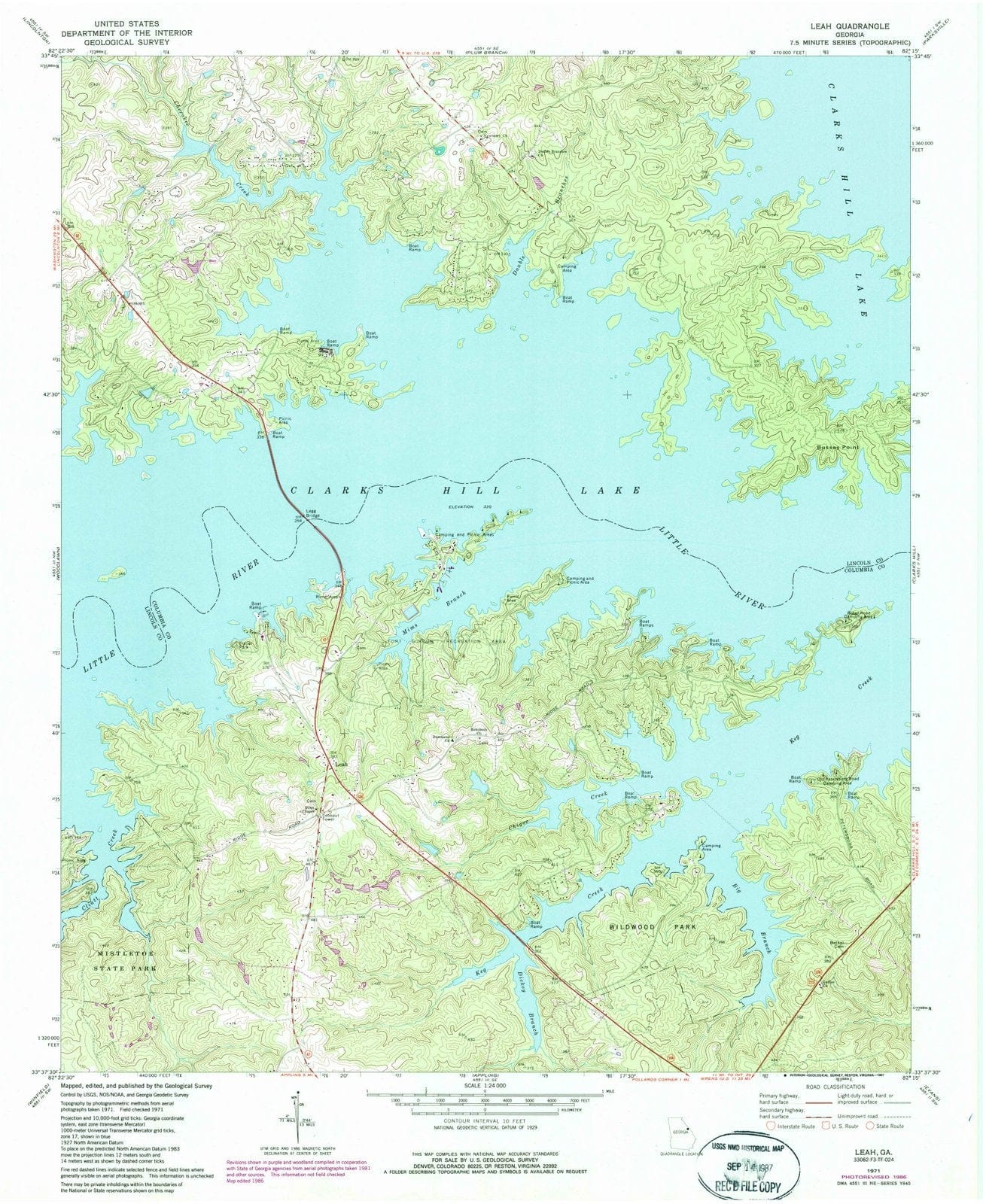 1971 Leah, GA - Georgia - USGS Topographic Map