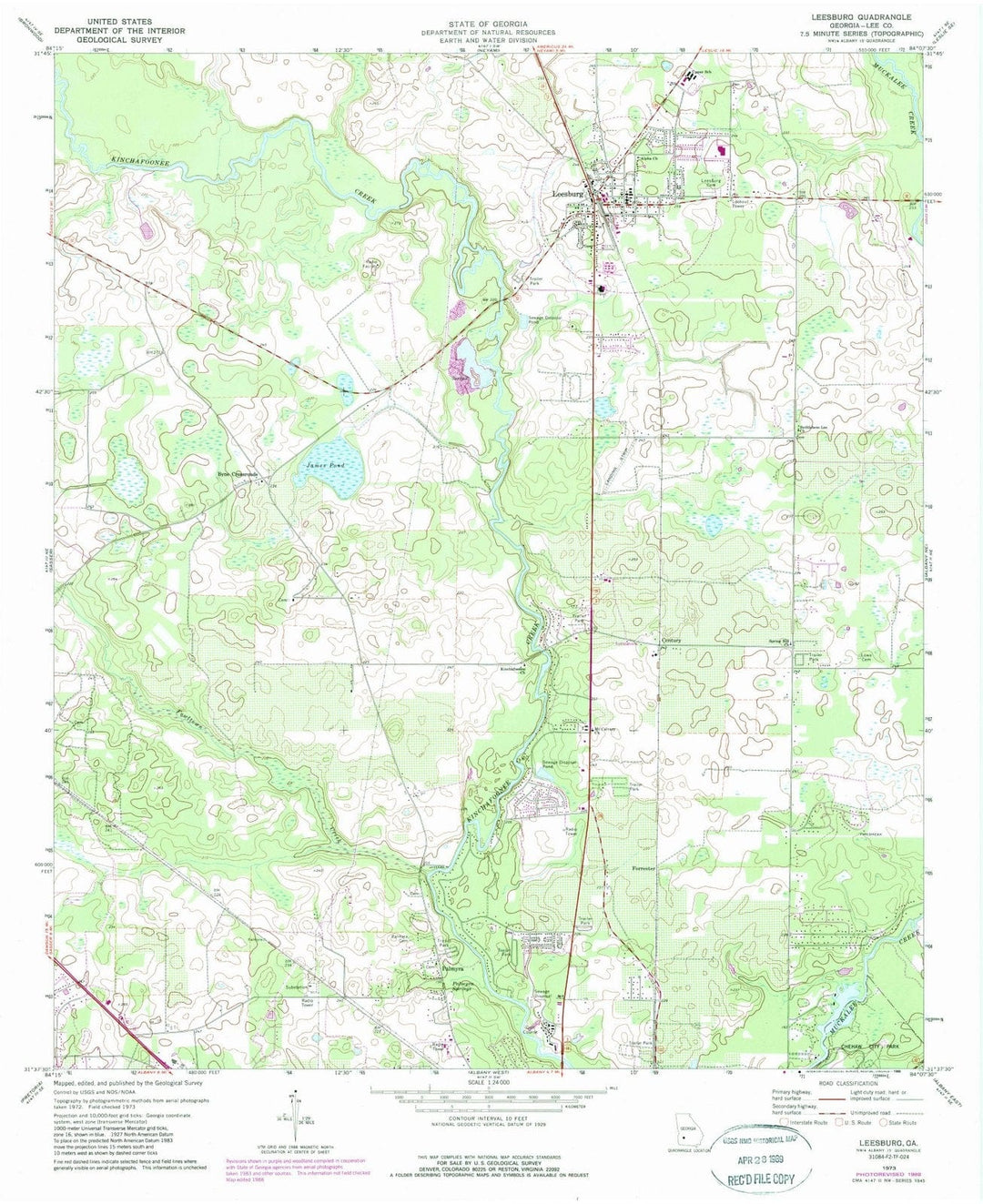 1973 Leesburg, GA - Georgia - USGS Topographic Map