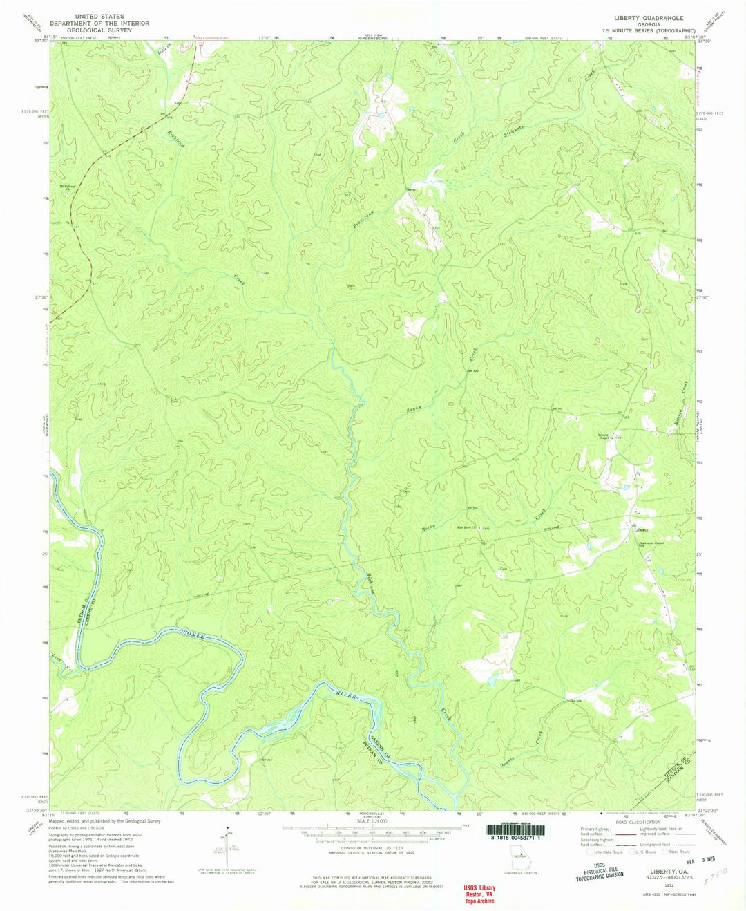 1972 Liberty, GA - Georgia - USGS Topographic Map