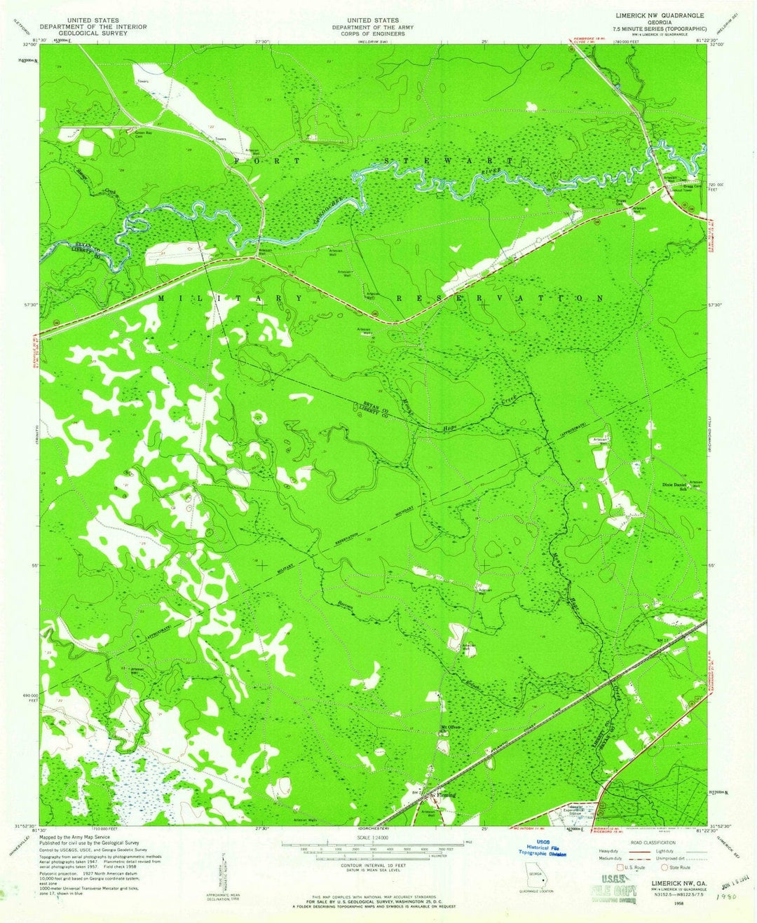1958 Limerick, GA - Georgia - USGS Topographic Map