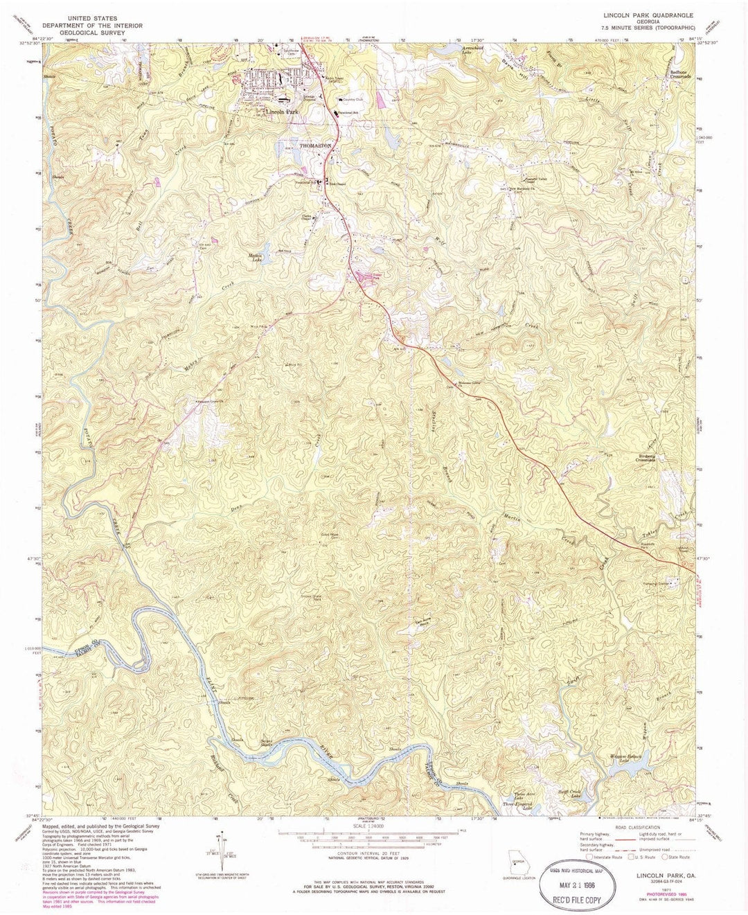 1971 Lincoln Park, GA - Georgia - USGS Topographic Map