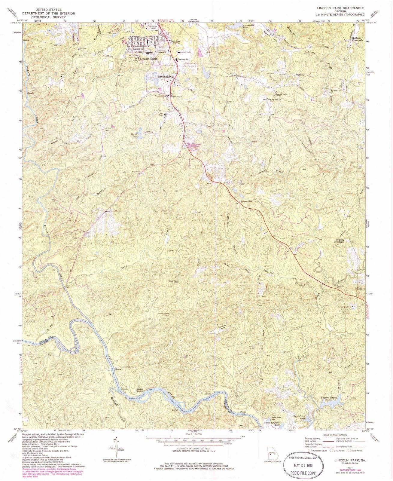 1971 Lincoln Park, GA - Georgia - USGS Topographic Map
