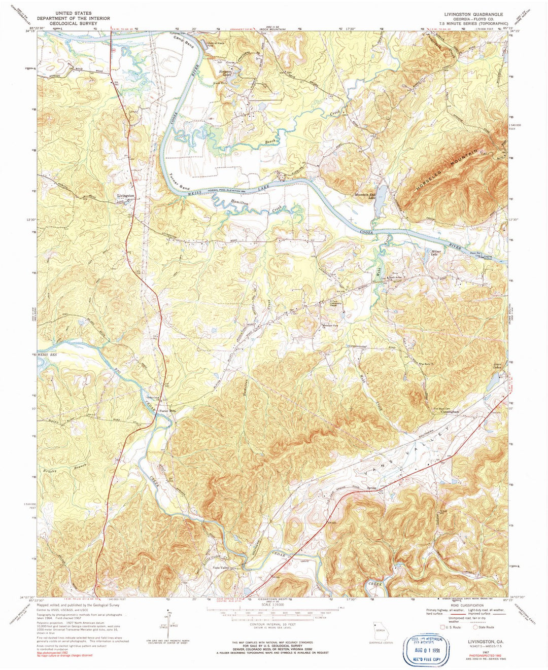 1967 Livingston, GA - Georgia - USGS Topographic Map