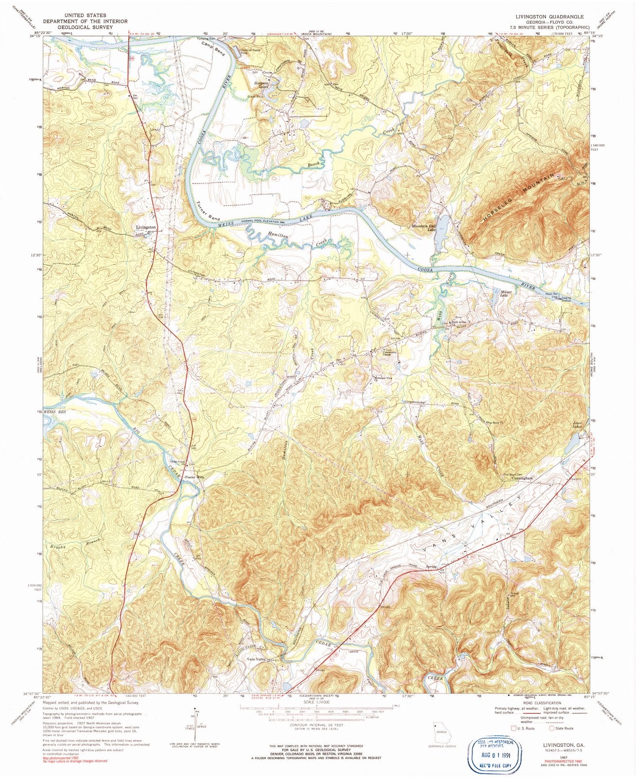 1967 Livingston, GA - Georgia - USGS Topographic Map