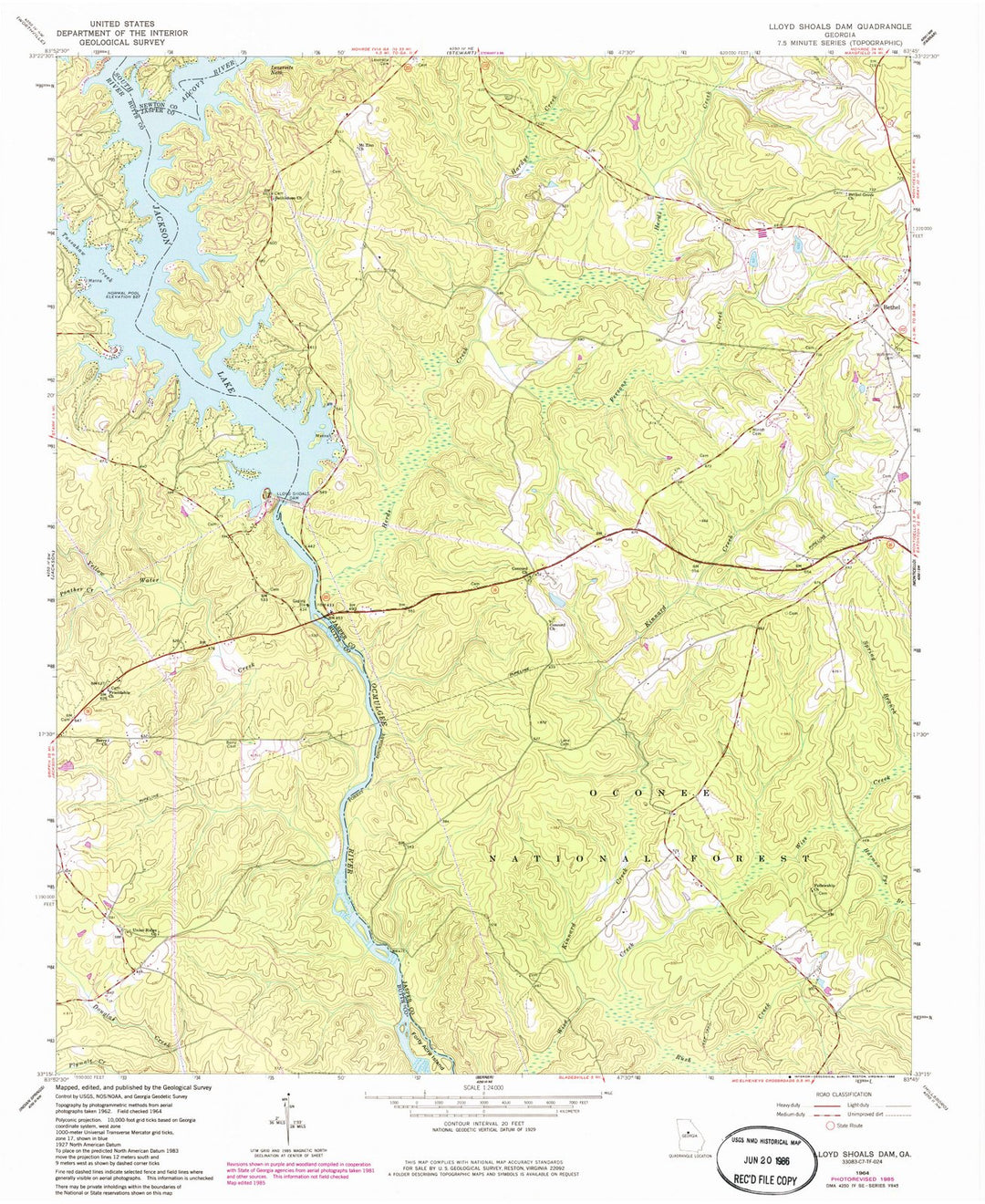 1964 Lloyd Shoalsam, GA - Georgia - USGS Topographic Map