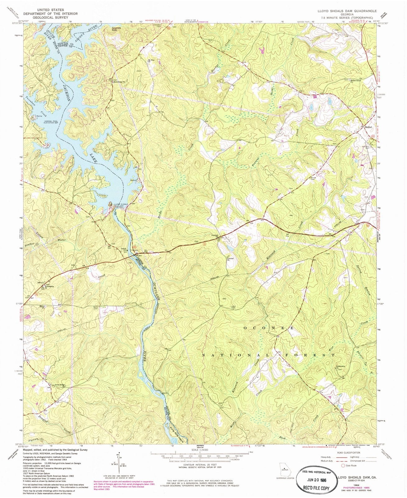 1964 Lloyd Shoalsam, GA - Georgia - USGS Topographic Map
