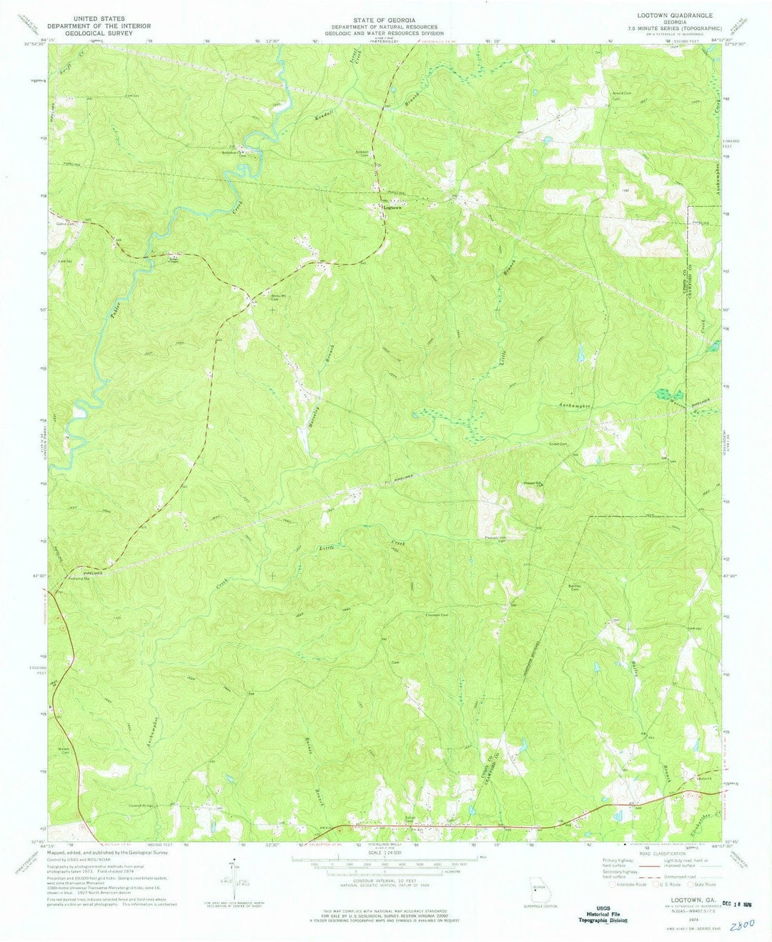 1974 Logtown, GA - Georgia - USGS Topographic Map