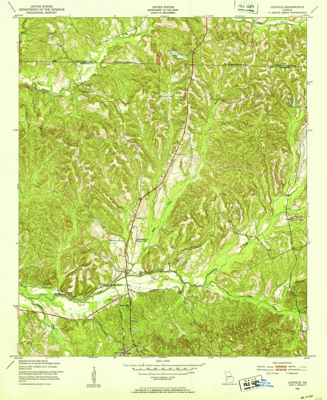 1950 Louvale, GA - Georgia - USGS Topographic Map