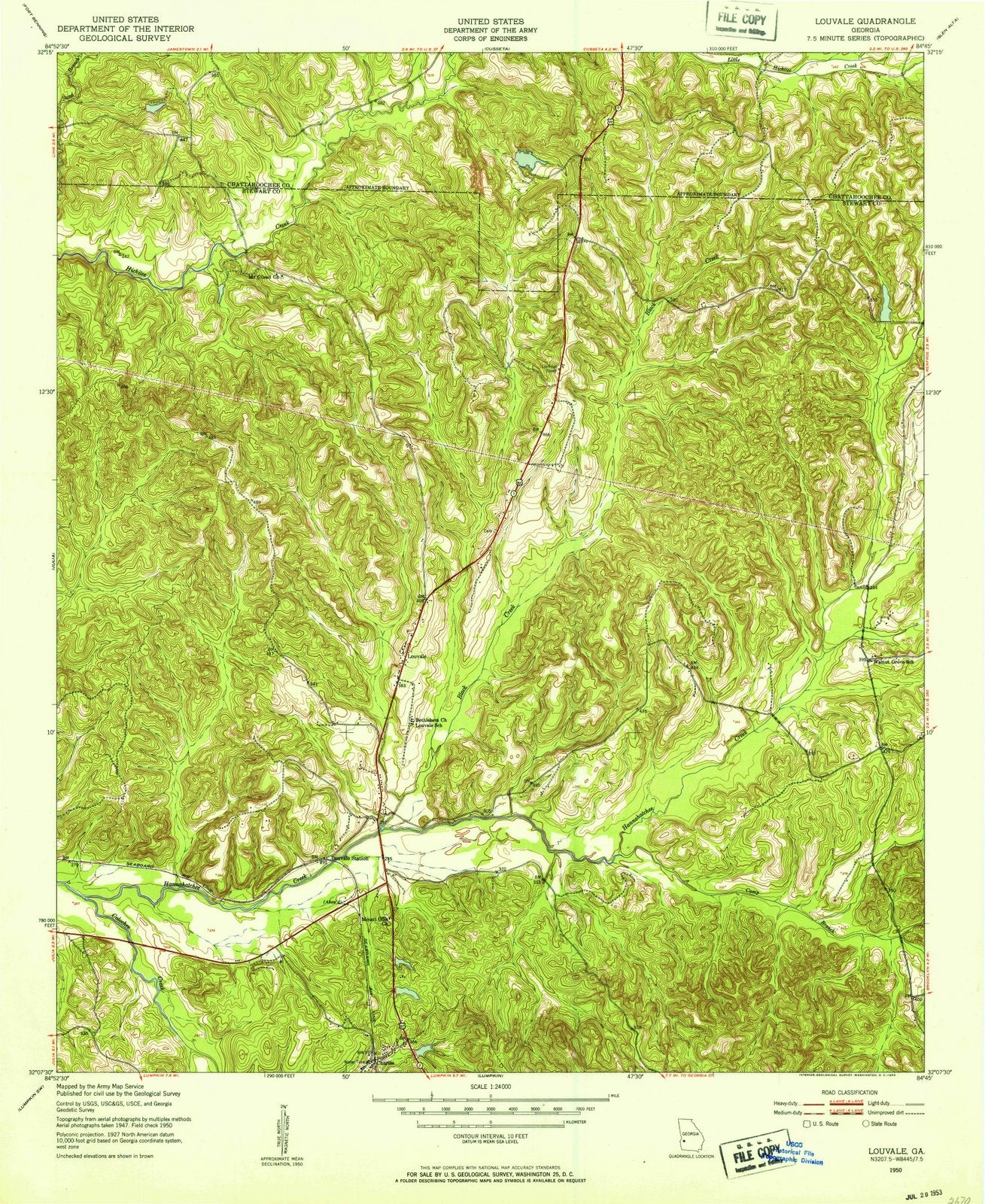 1950 Louvale, GA - Georgia - USGS Topographic Map
