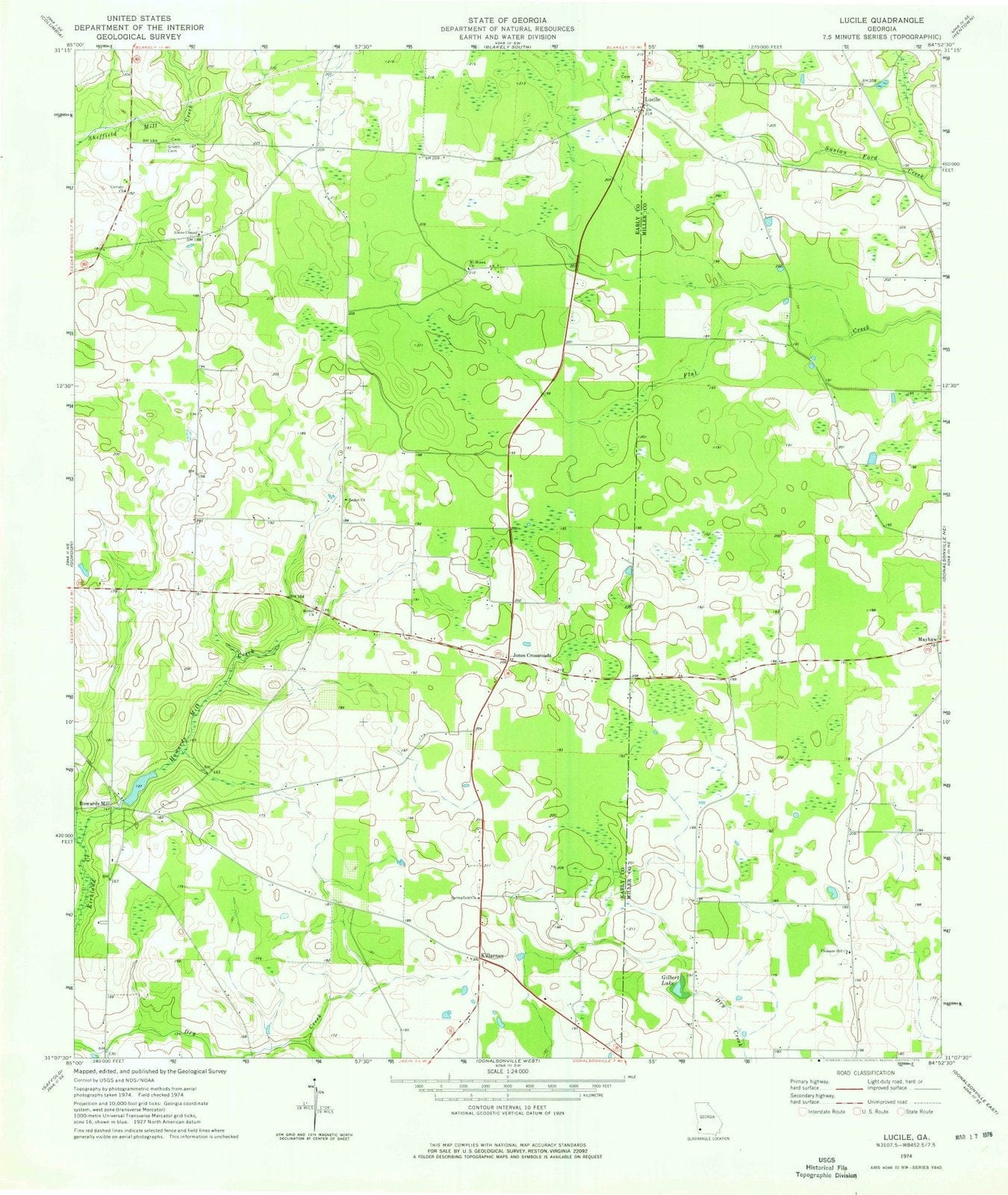 1974 Lucile, GA - Georgia - USGS Topographic Map