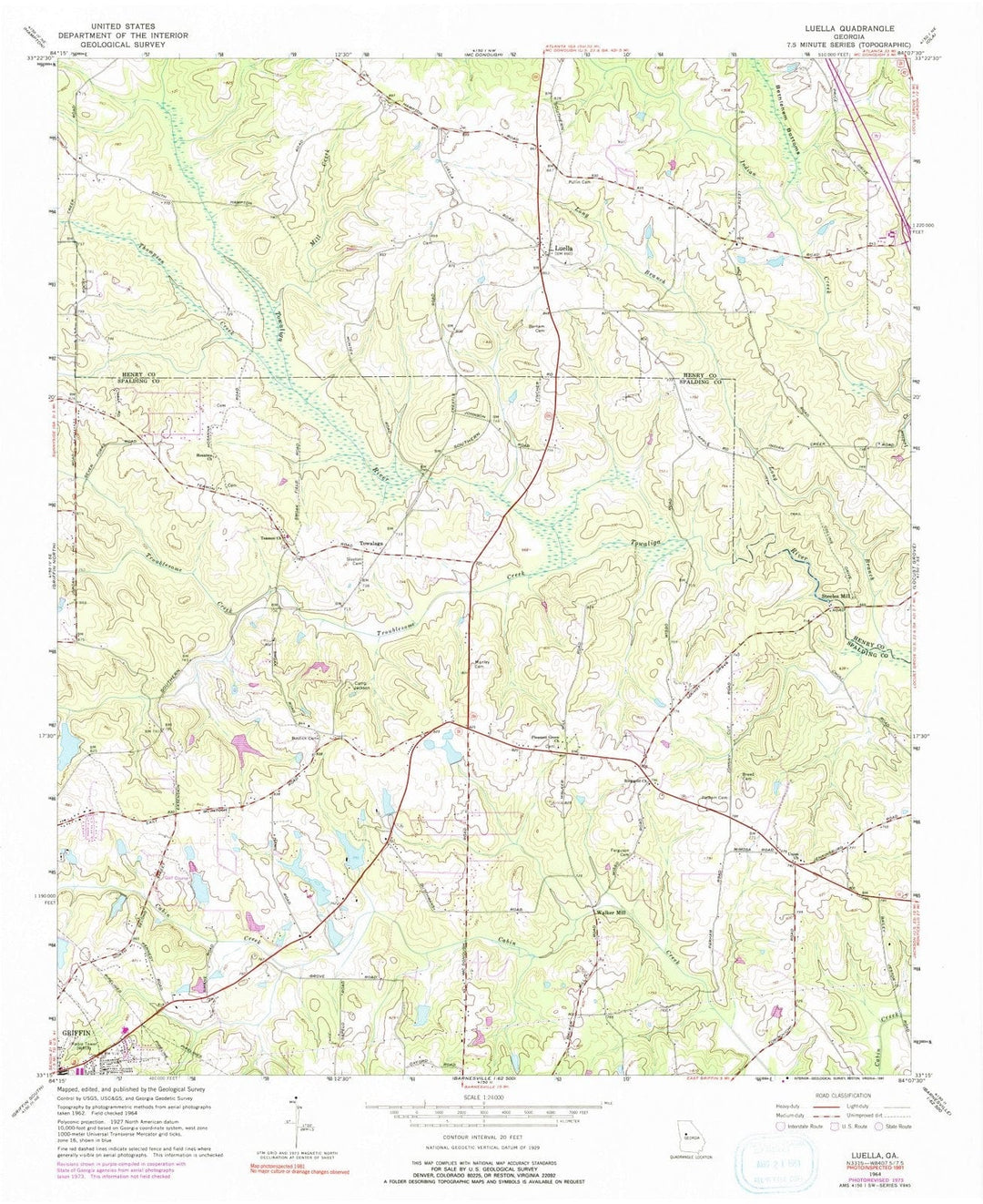 1964 Luella, GA - Georgia - USGS Topographic Map