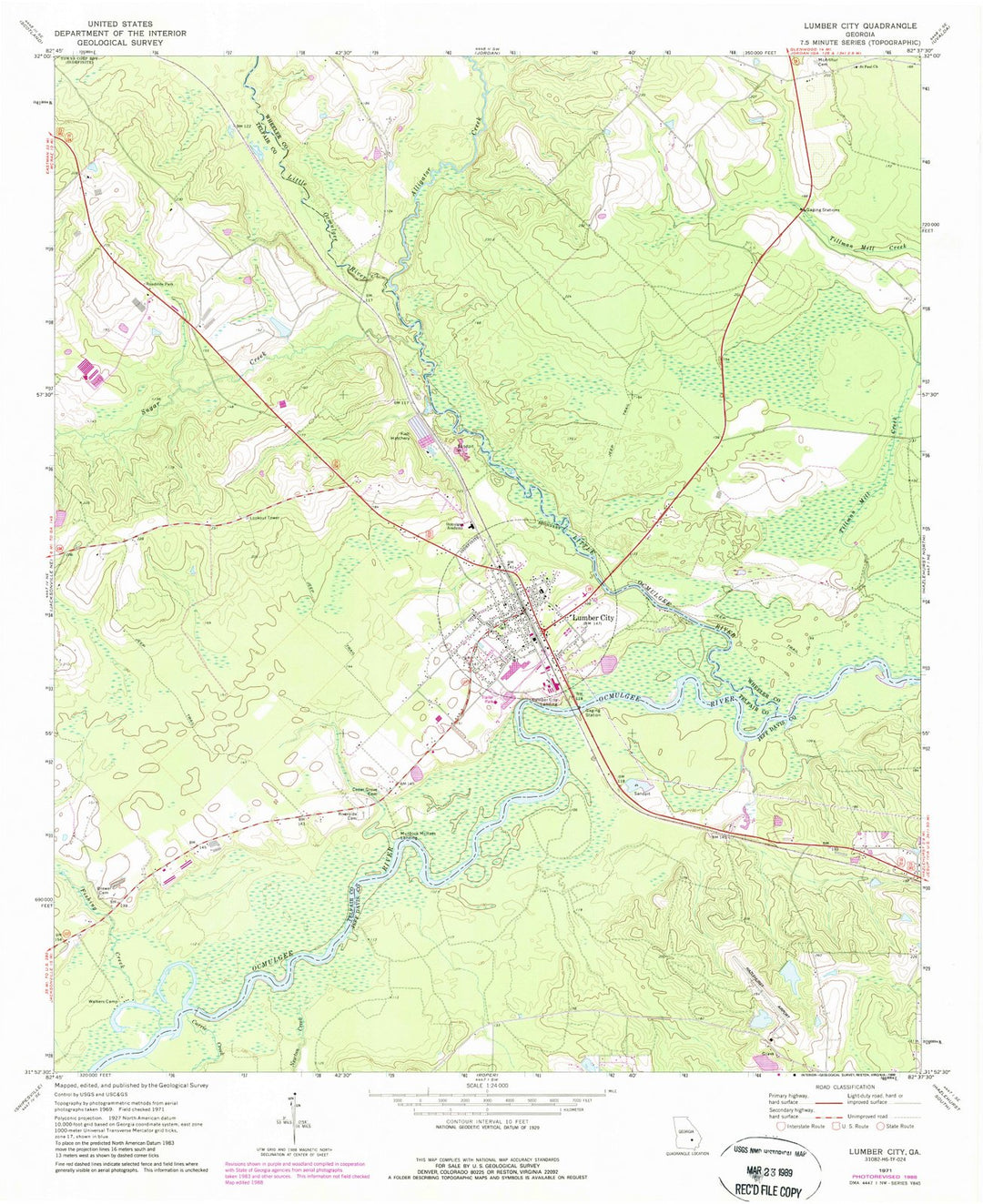 1971 Lumber City, GA - Georgia - USGS Topographic Map