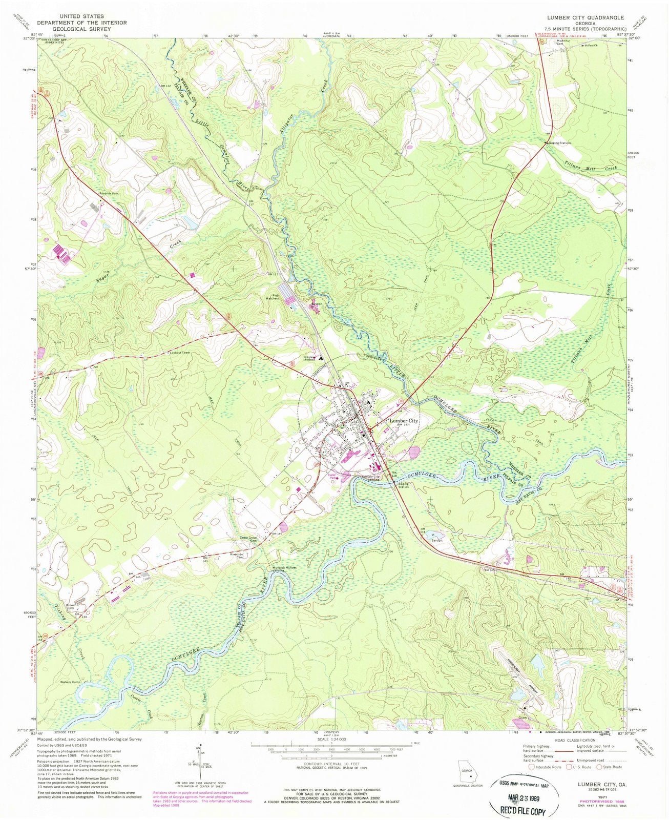 1971 Lumber City, GA - Georgia - USGS Topographic Map