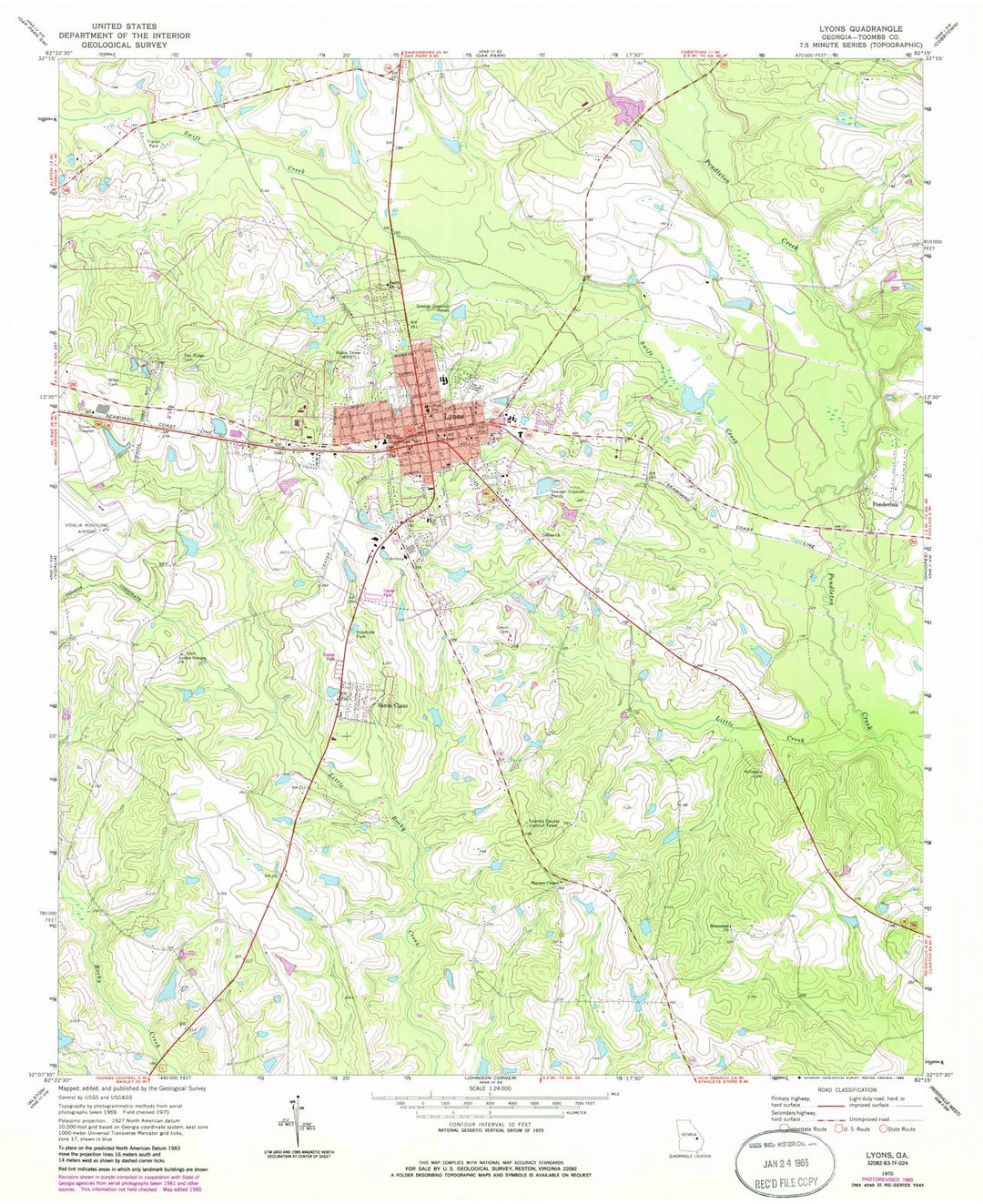 1970 Lyons, GA - Georgia - USGS Topographic Map
