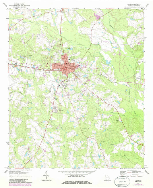 1970 Lyons, GA - Georgia - USGS Topographic Map