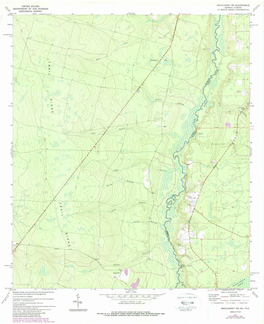 1972 Macclenny, GA - Georgia - USGS Topographic Map