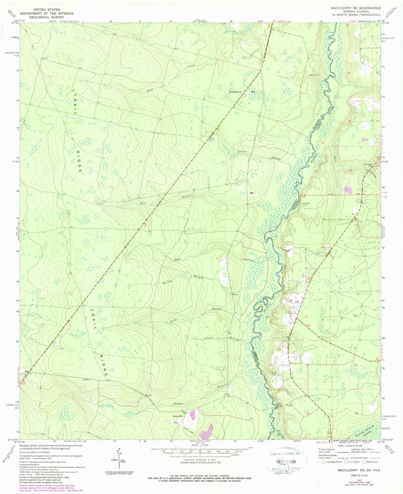 1972 Macclenny, GA - Georgia - USGS Topographic Map