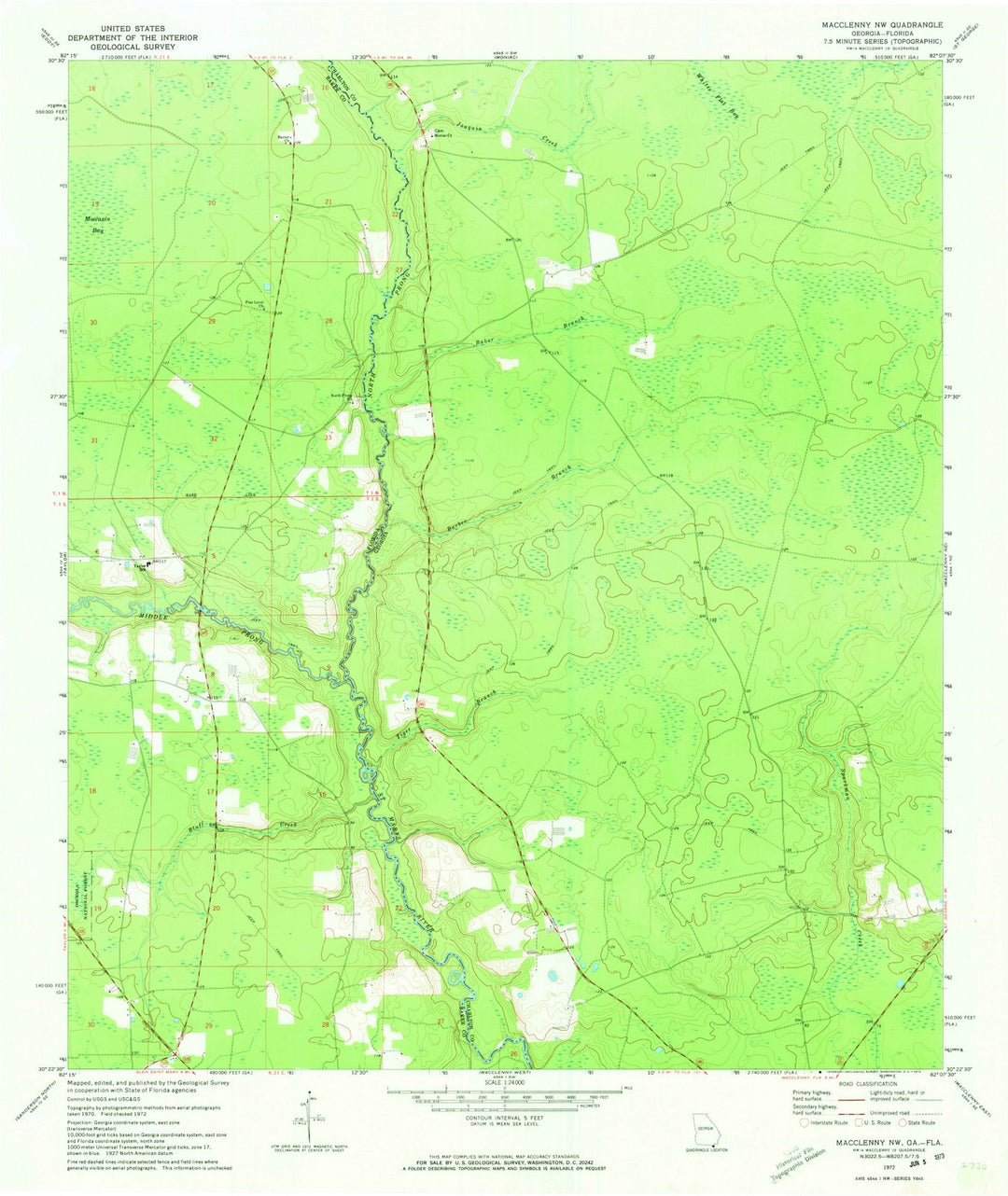 1972 Macclenny, GA - Georgia - USGS Topographic Map v2