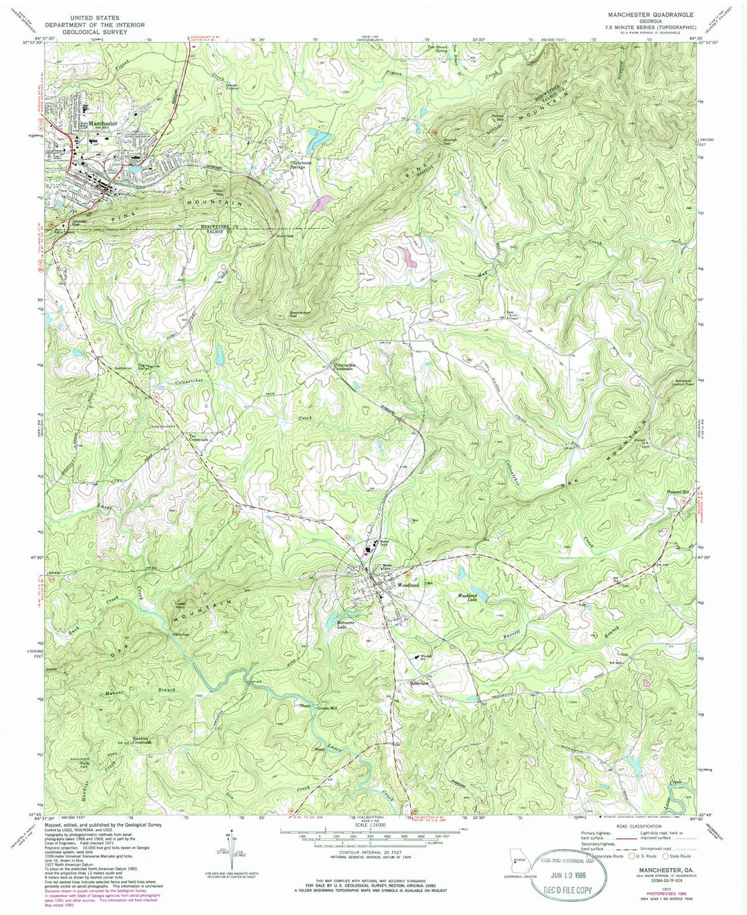 1971 Manchester, GA - Georgia - USGS Topographic Map