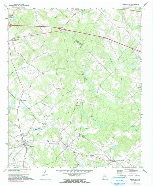 1972 Mansfield, GA - Georgia - USGS Topographic Map