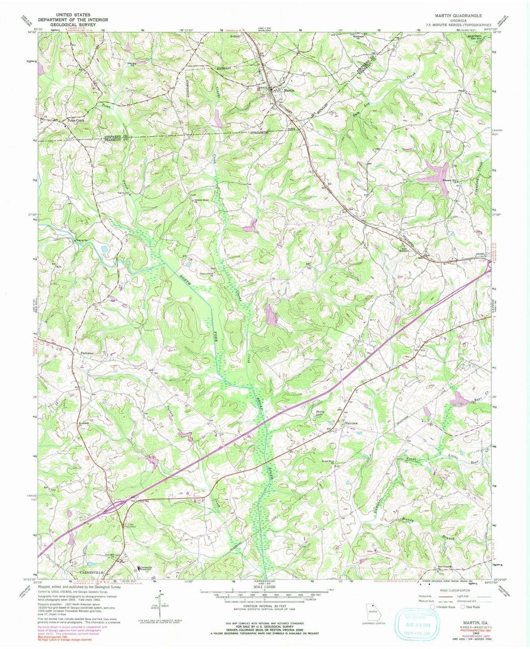 1960 Martin, GA - Georgia - USGS Topographic Map