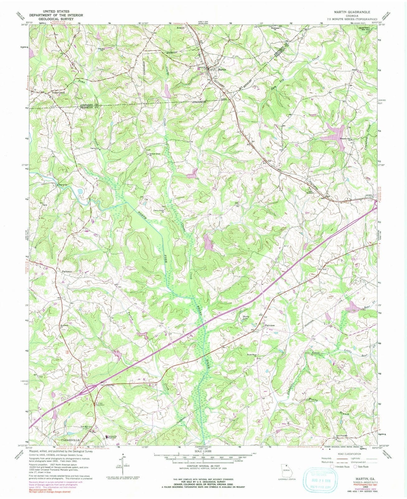 1960 Martin, GA - Georgia - USGS Topographic Map