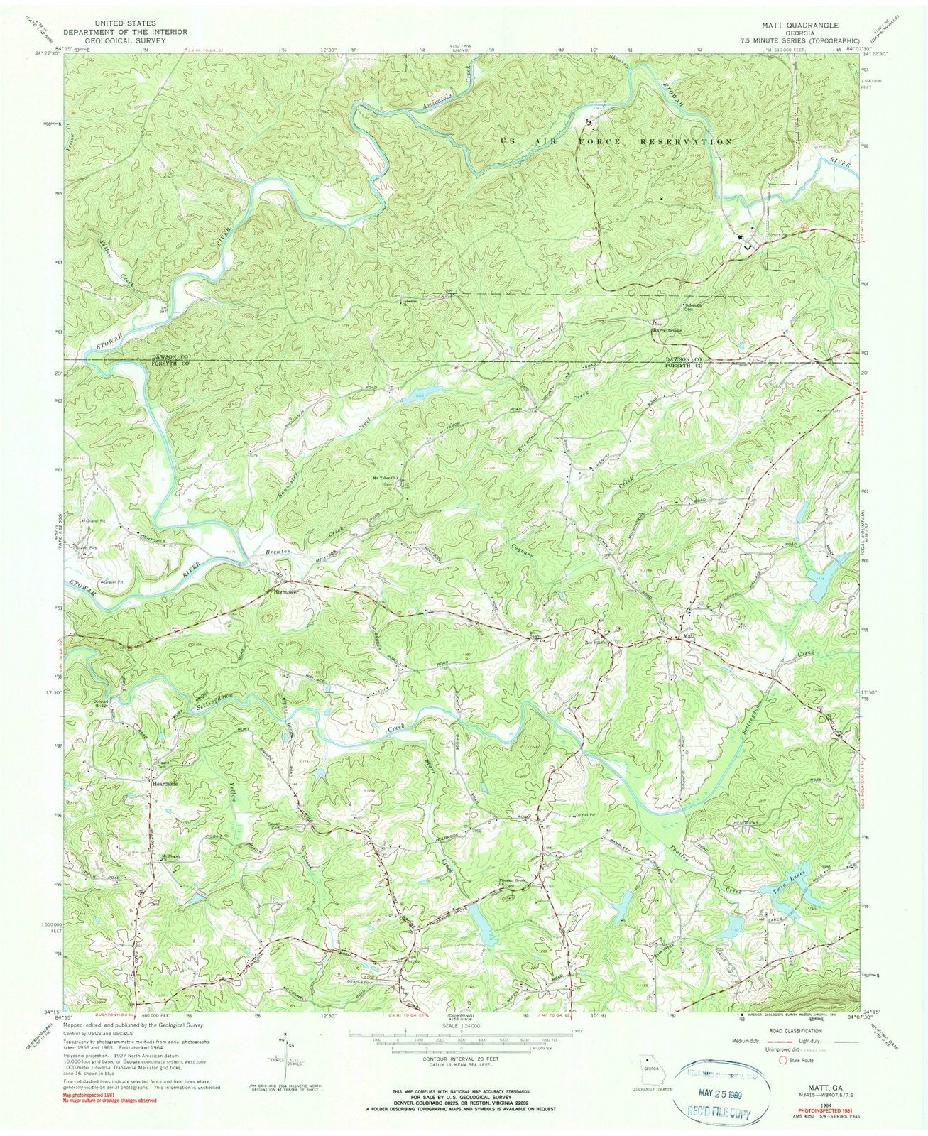 1964 Matt, GA - Georgia - USGS Topographic Map